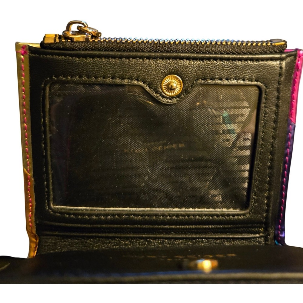 Kurt Geiger Wallet Women Rainbow Excellent Metallic Eagle Head Bifold Zip Pocket - Picture 4 of 6